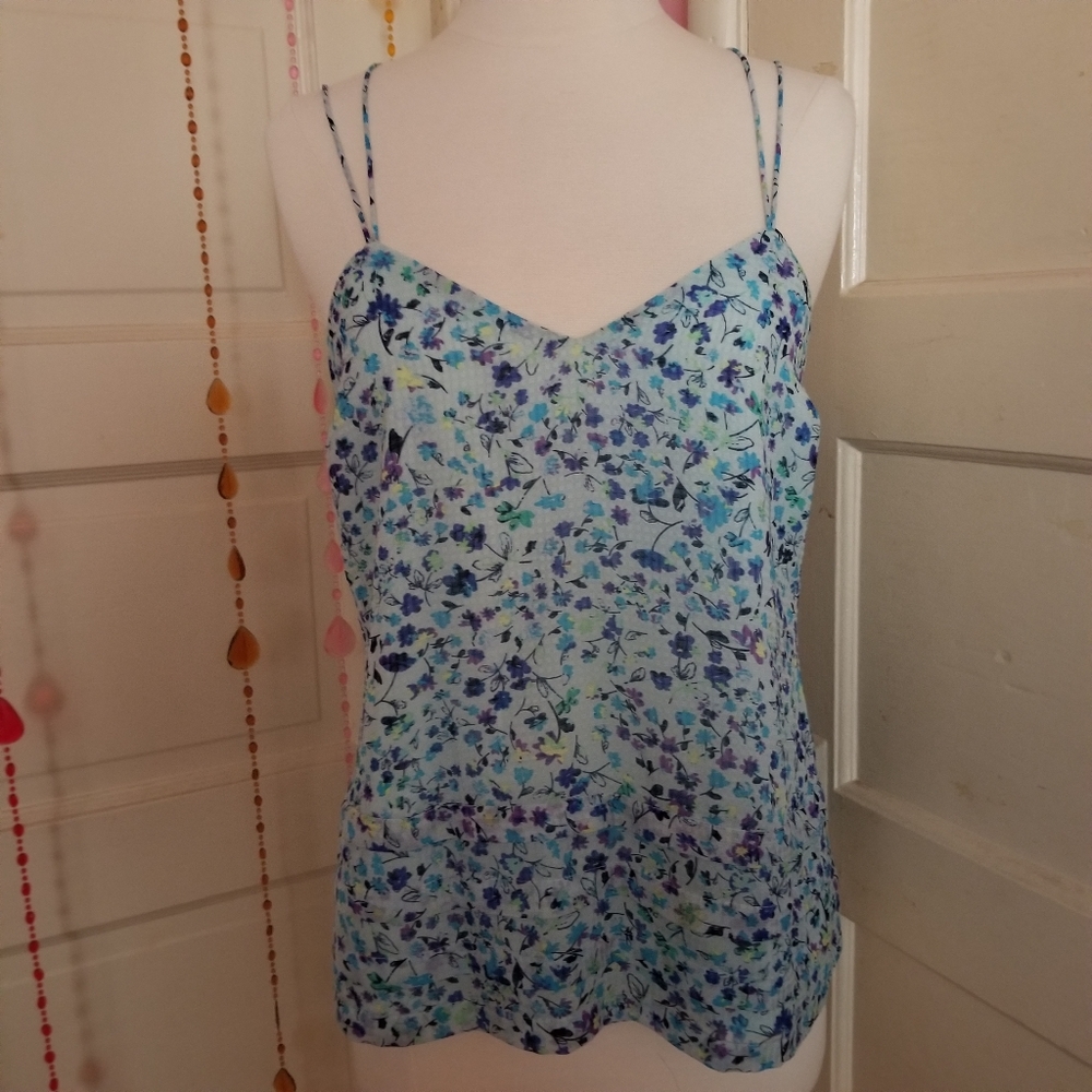 Candie’s Y2K Floral Cami Top Strappy Back Fairy Grunge Size M